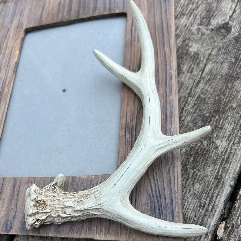 5x7 Wood Picture Frame with Faux Deer Antler - Picture 2 of 11